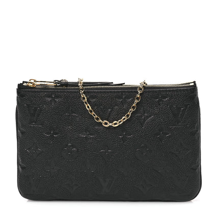 Louis Vuitton Empreinte Double Zip Pochette Black 1 of 9