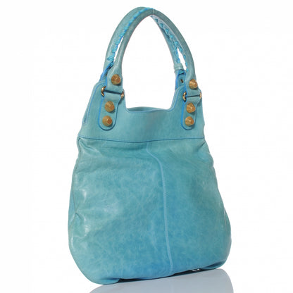 Balenciaga Agneau Giant 21 Gold Hardware Slim Hobo Bleu Layette 3 of 7