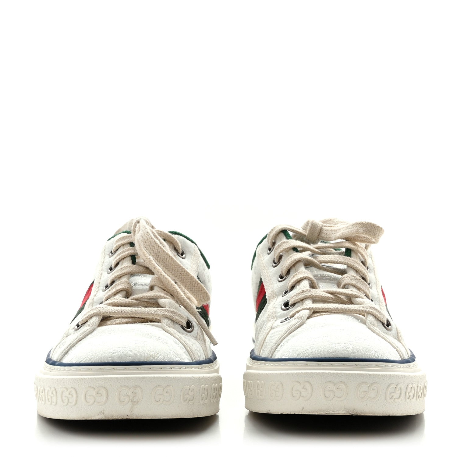 Gucci Canvas Web Womens 1977 Tennis Sneakers 38 White 2 of 8