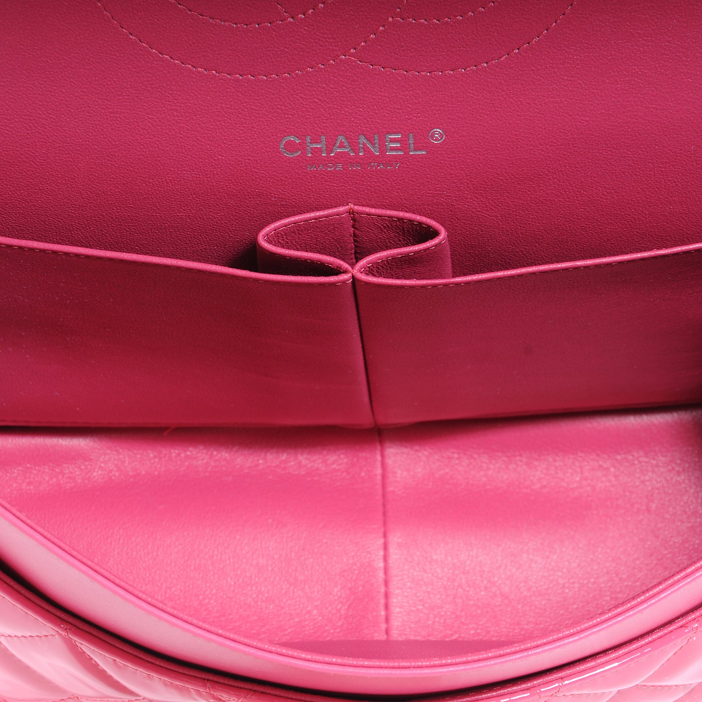 Patent Jumbo Double Flap Fuchsia
