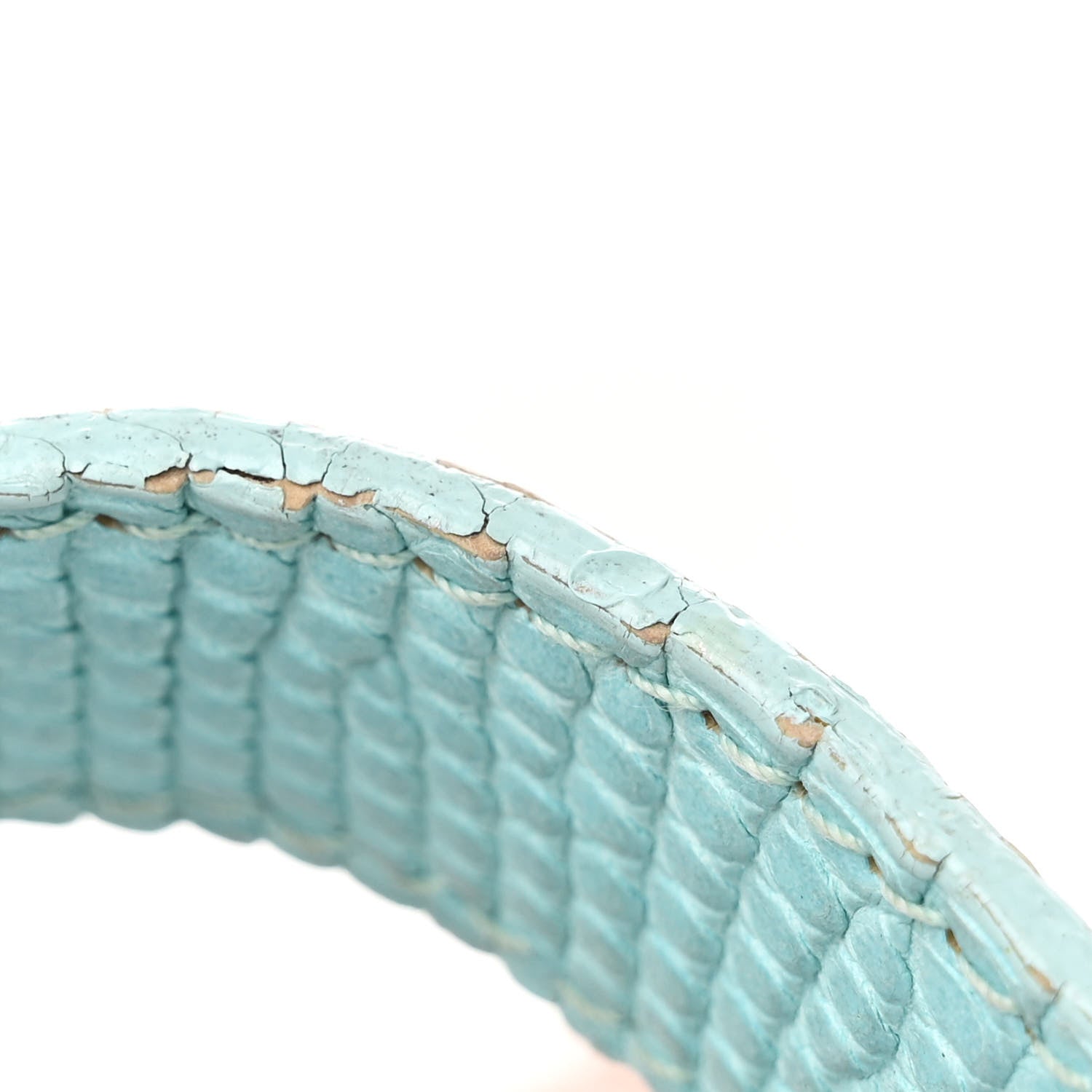 Fendi Fabric Lizard Crystal Embroidered Baguette Celeste 12 of 14