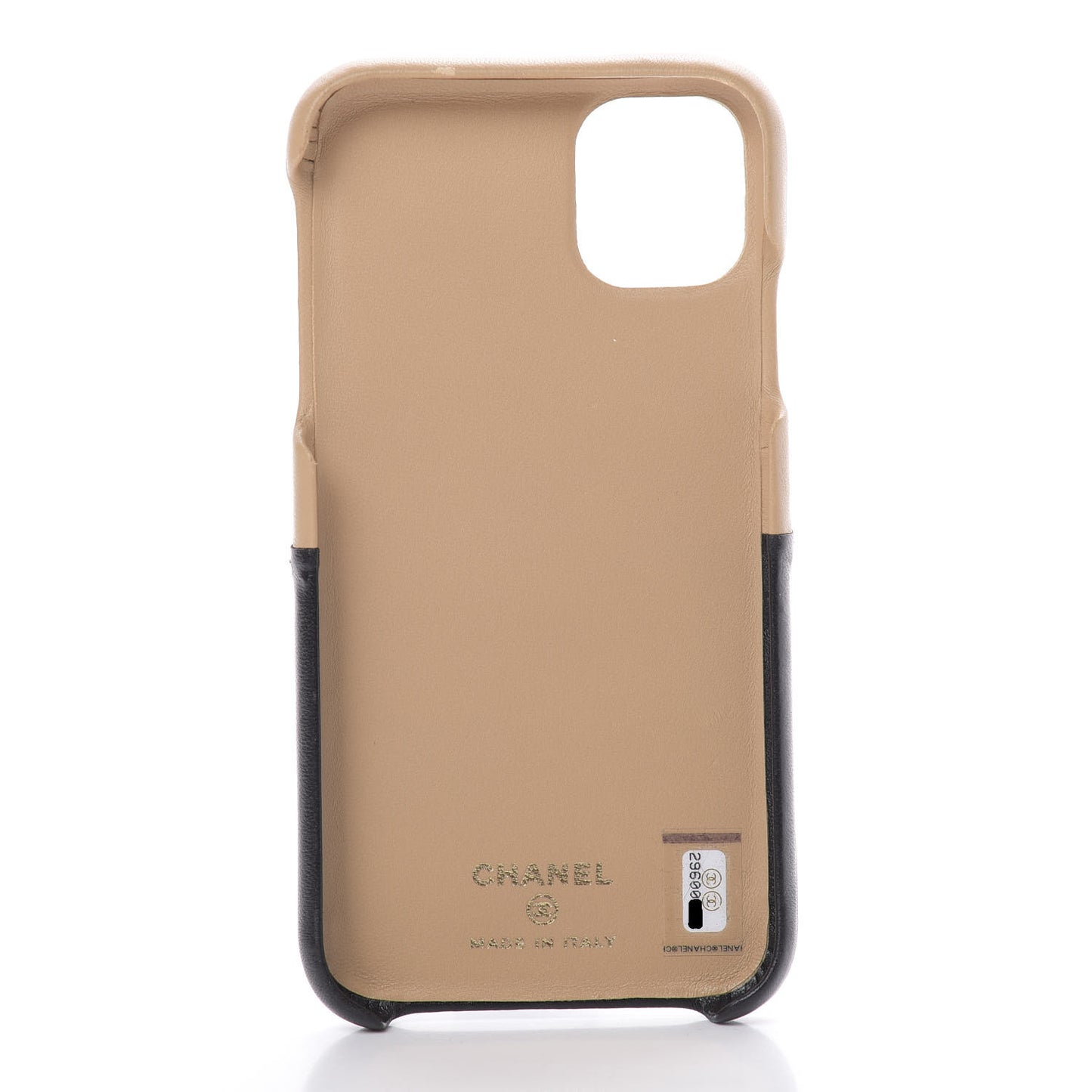 Lambskin Quilted CC iPhone XI Pro Case Beige Black