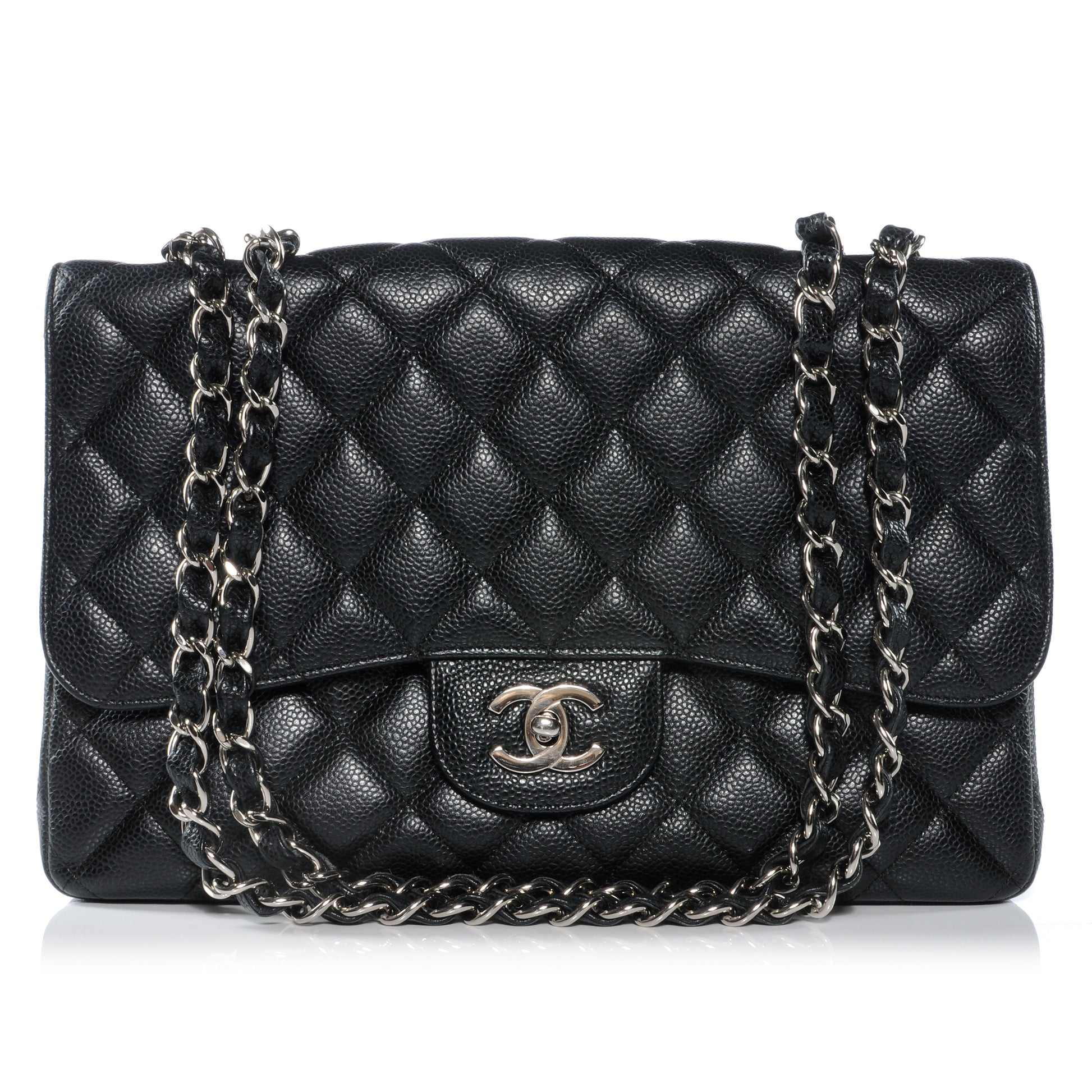 Chanel Caviar Jumbo Single Flap Black 1 of 9