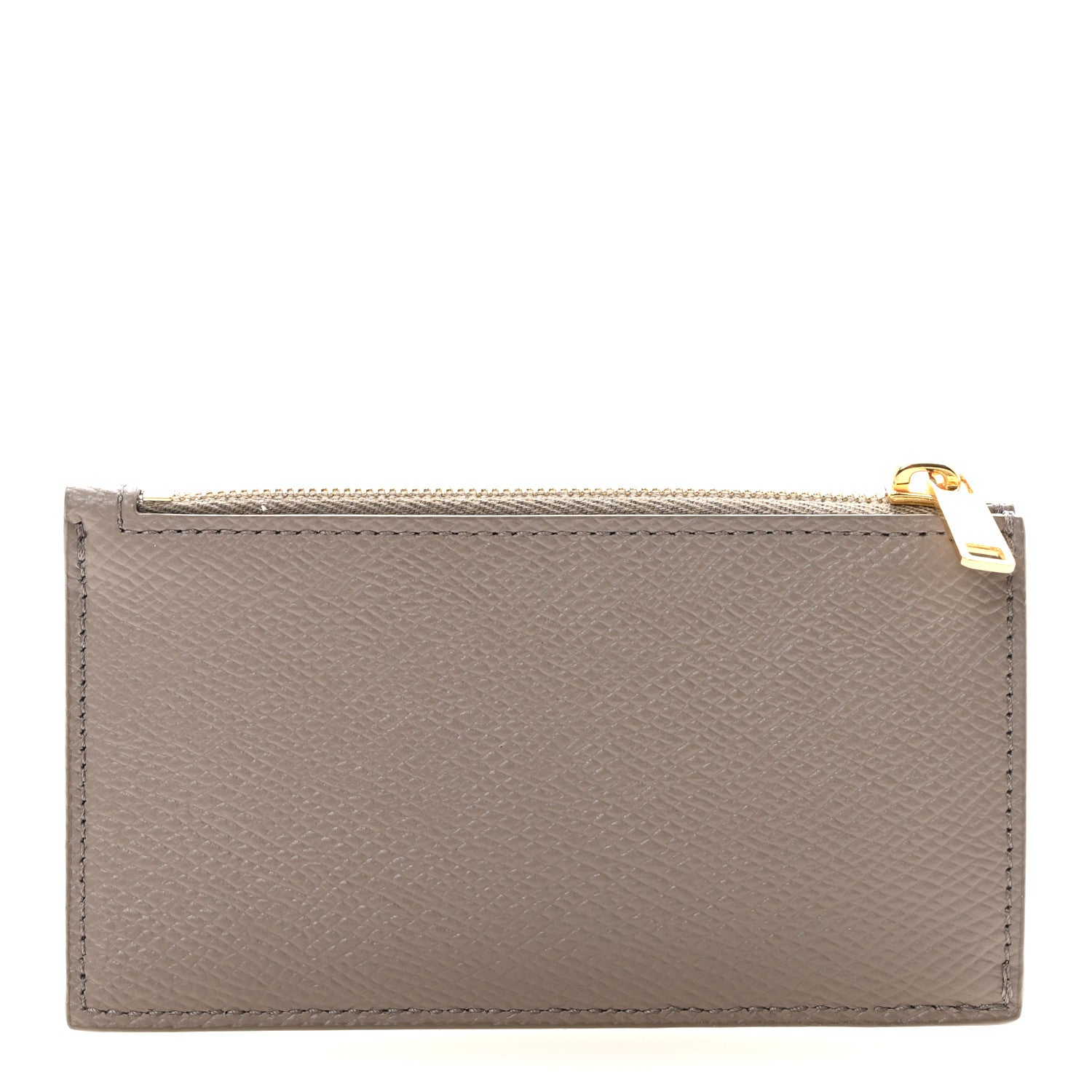 Celine Grained Calfskin Zipped Card Holder Pebble 1 of 7