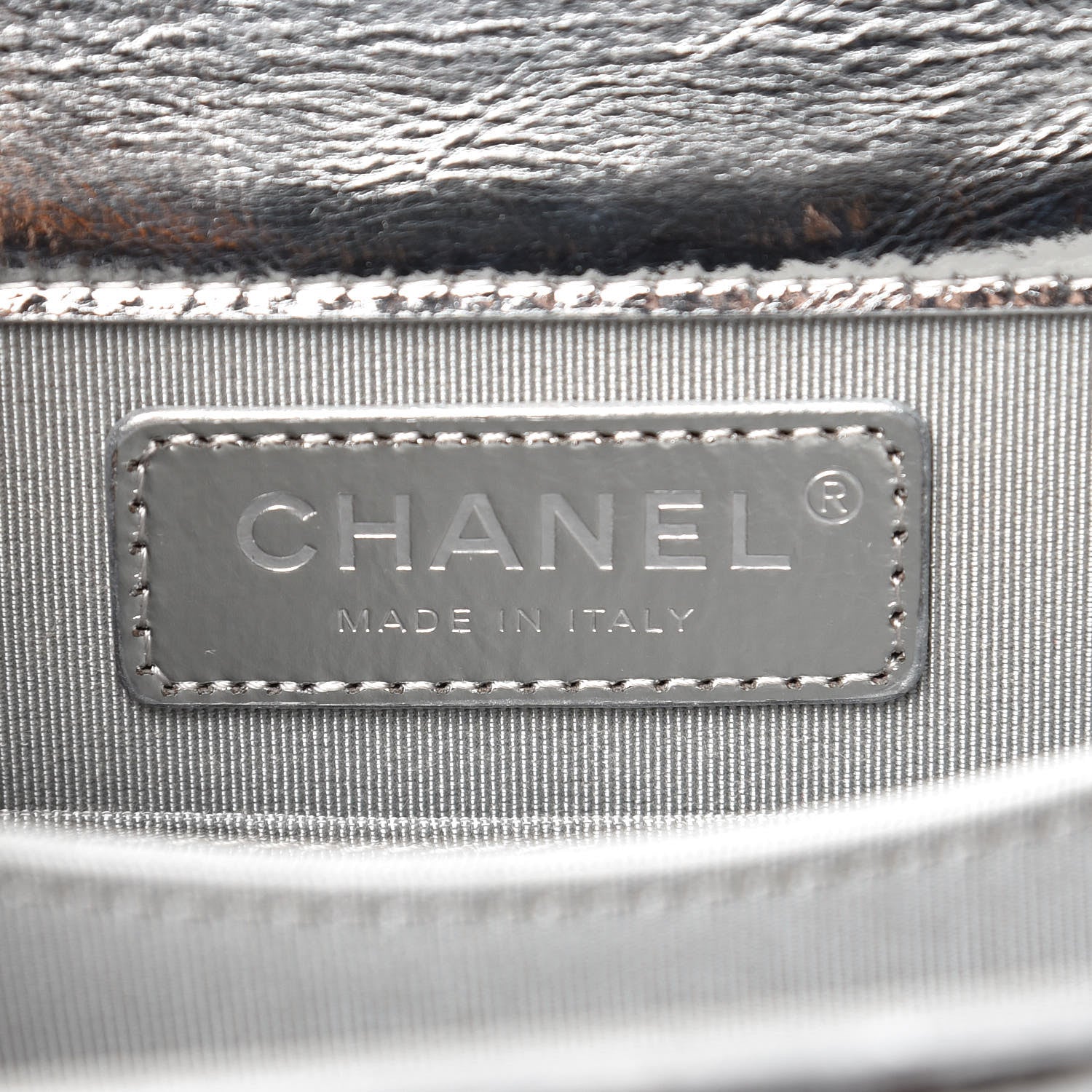 Chanel Metallic Goatskin Quilted North South Boy Flap Silver 6 of 8