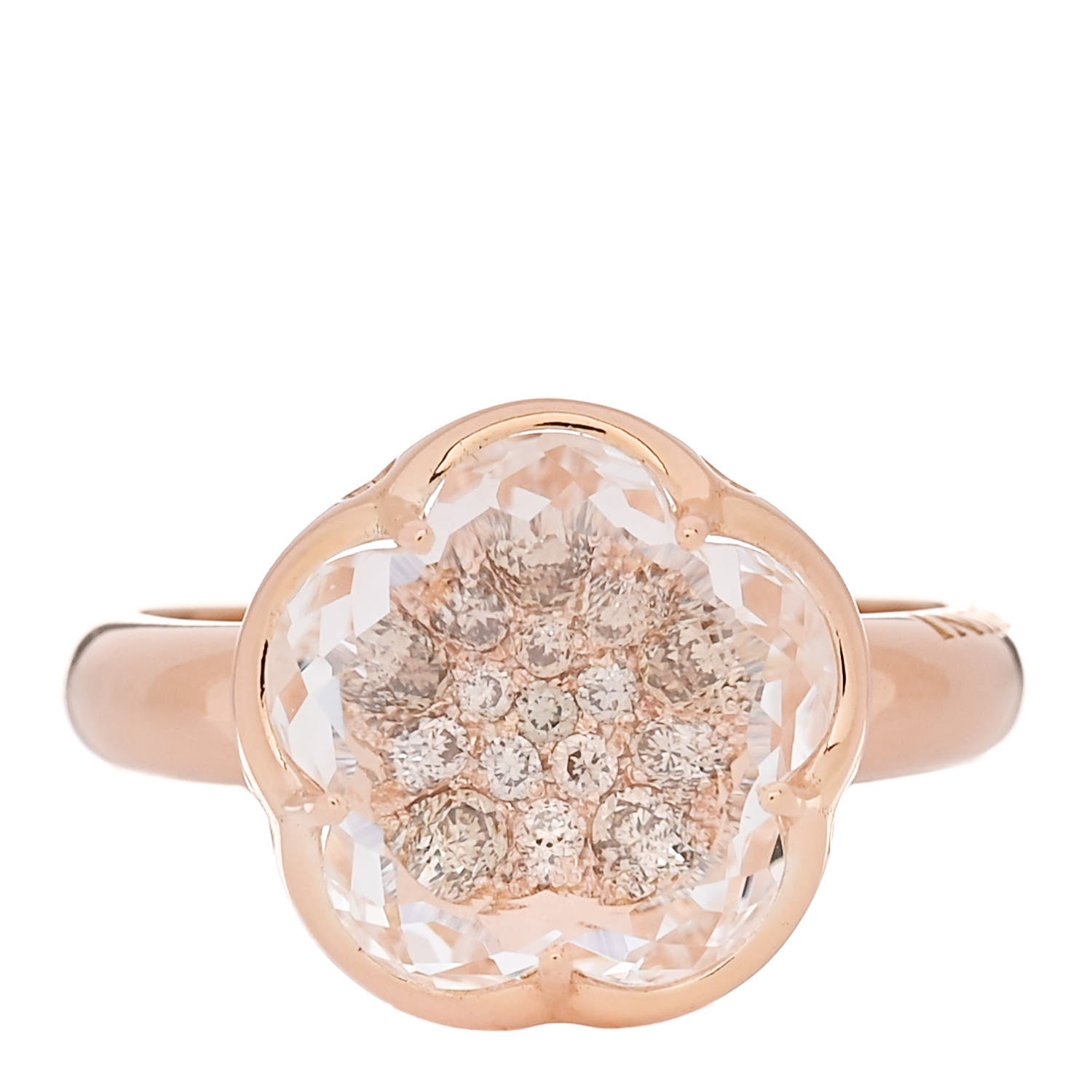 Pasquale Bruni 18K Rose Gold Diamond Rock Crystal Bon Ton Ring 55 7.25 1 of 7