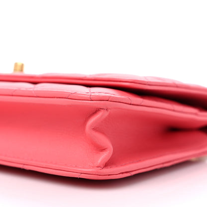 Chanel Lambskin Quilted CC Pearl Crush Wallet on Chain WOC Pink 10 of 10