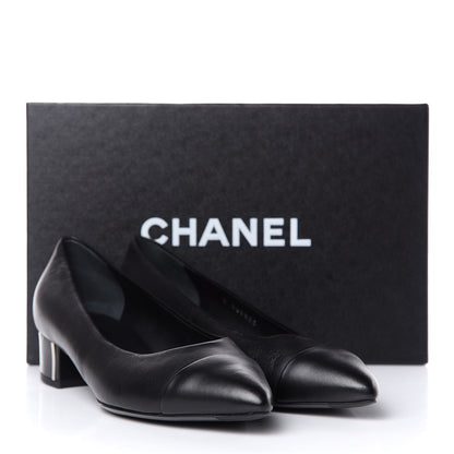 Chanel Lambskin CC Pumps 37 Black 9 of 9