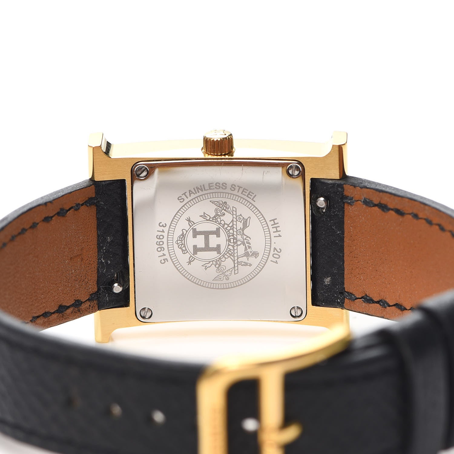 Hermes Stainless Steel Epsom 21mm Heure H Hour Quartz Watch Noir 5 of 5