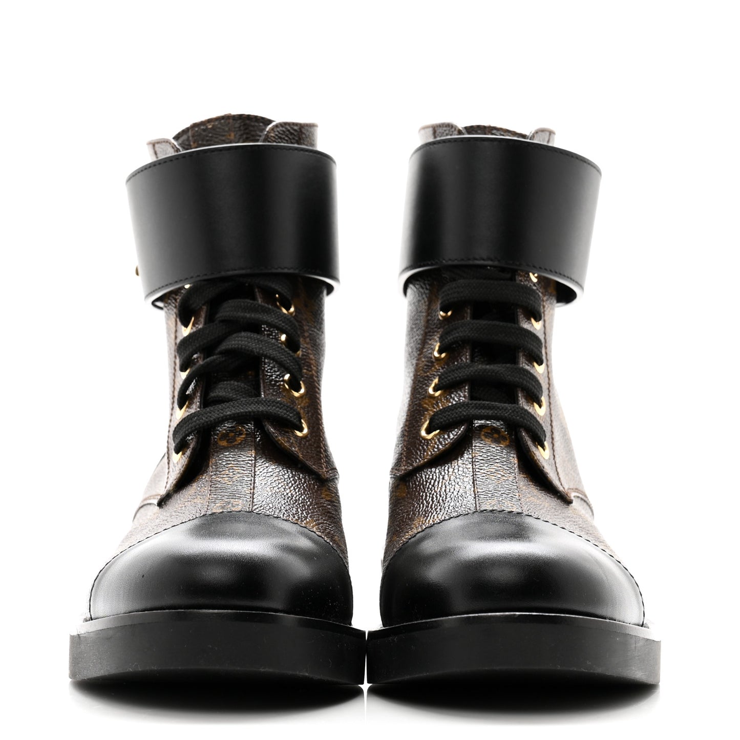 Calfskin Monogram Wonderland Flat Ranger Boots 38 Black