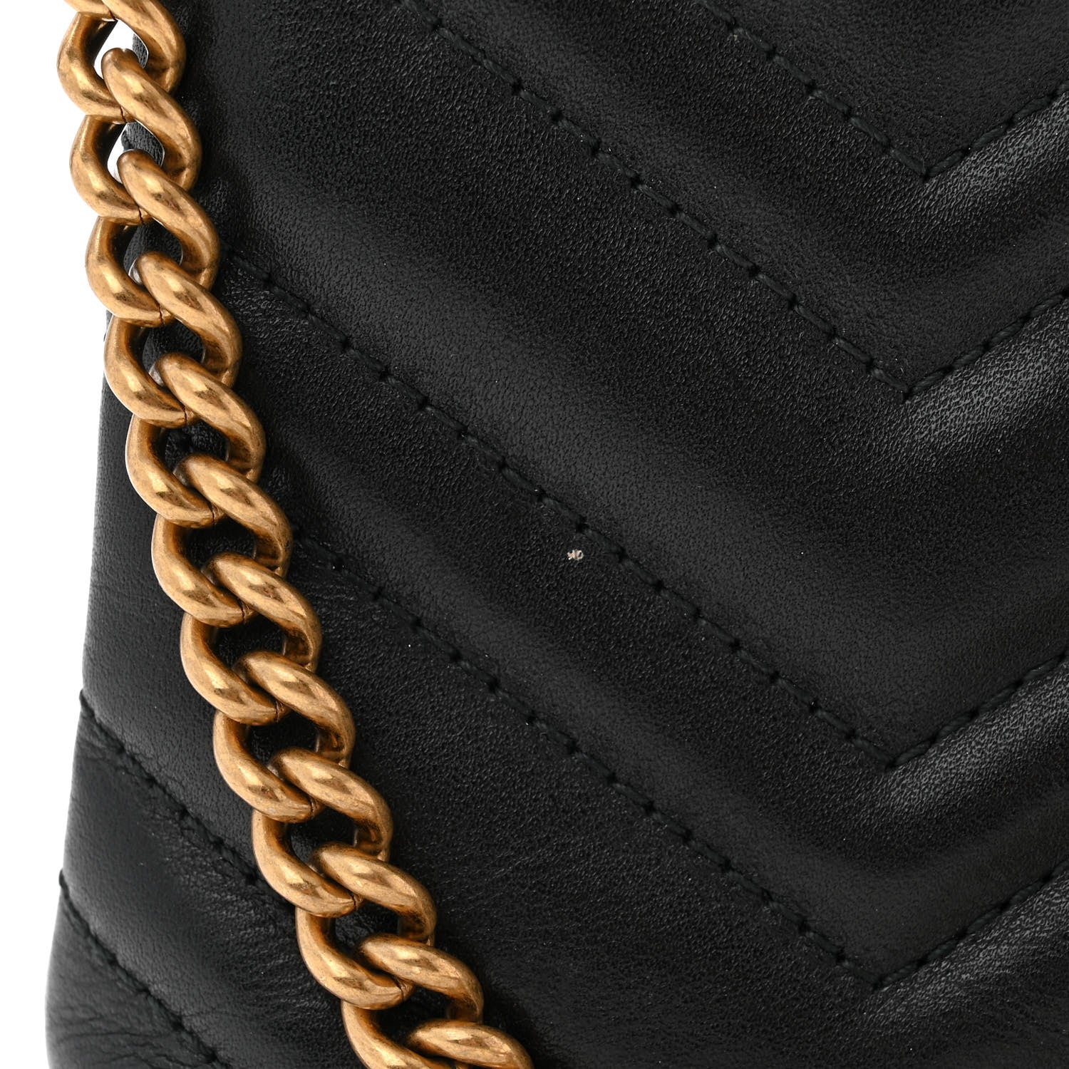 Gucci Calfskin Matelasse Mini GG Marmont Chain Bag Black 11 of 11