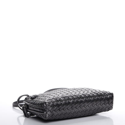 Bottega Veneta Metallic Nappa Intrecciato Pillow Crossbody Messenger Dark Grey 4 of 10