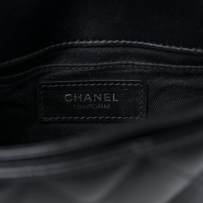 Chanel Calfskin Quilted CC Uniform Flap Belt Bag Black 6 of 15