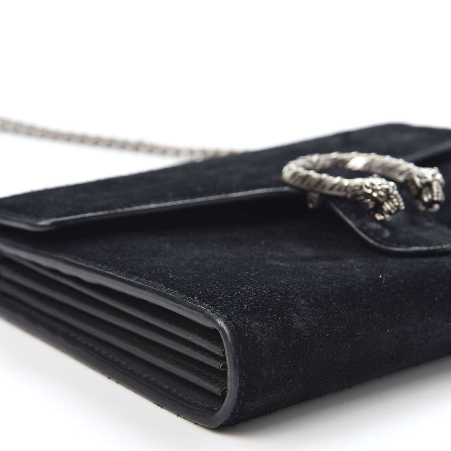 Gucci Suede Mini Dionysus Chain Wallet Black 5 of 9
