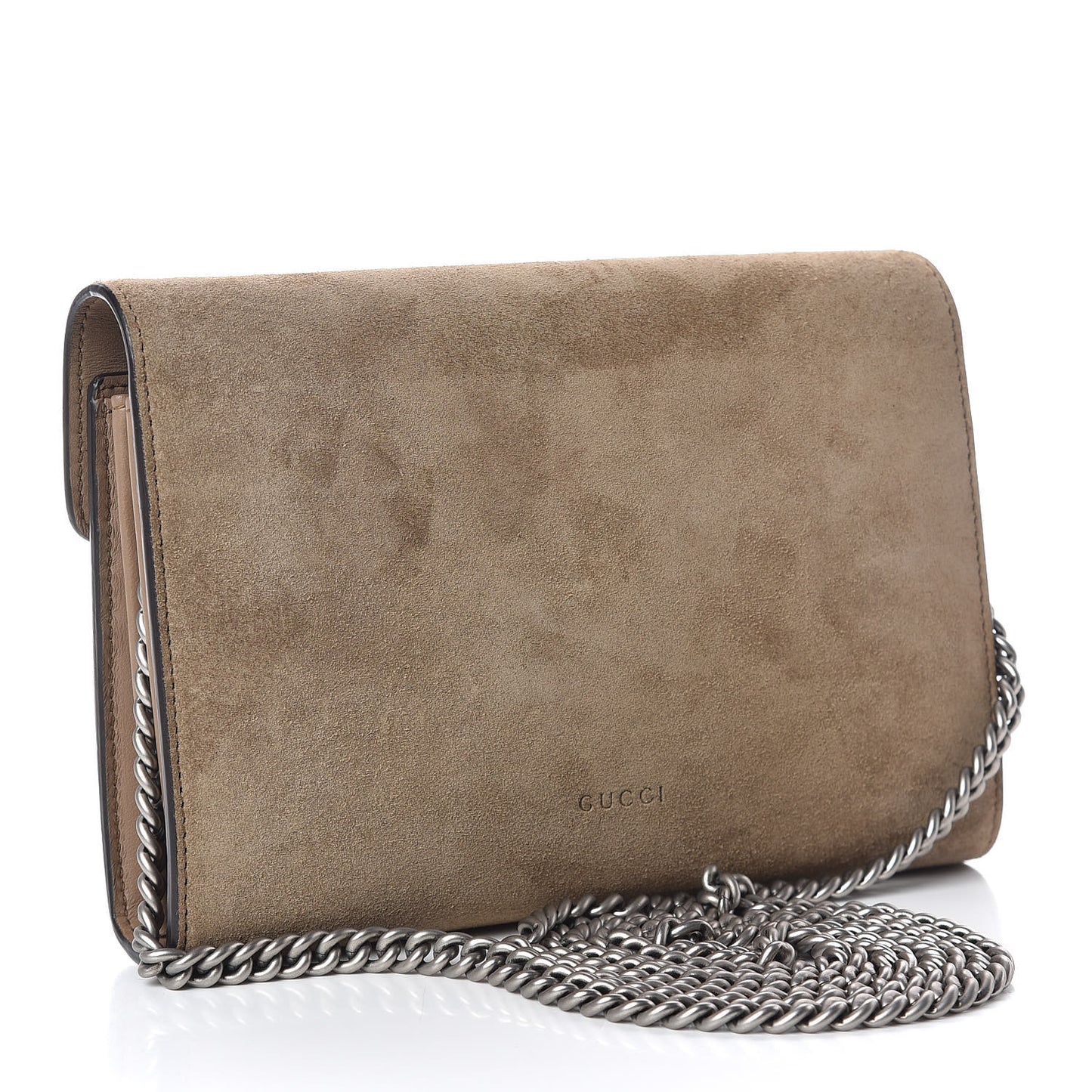 Suede Mini Dionysus Chain Wallet Taupe