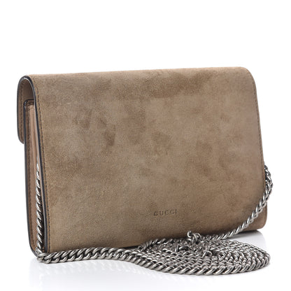 Gucci Suede Mini Dionysus Chain Wallet Taupe 3 of 10