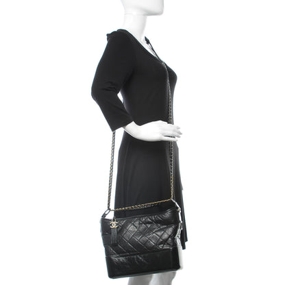 Chanel Aged Calfskin Quilted Medium Gabrielle Hobo Black 2 of 11
