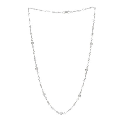 Roberto Coin ROBERTO COIN 18K White Gold Diamond By the Inch Seven Station Dog Bone Necklace 3 of 5