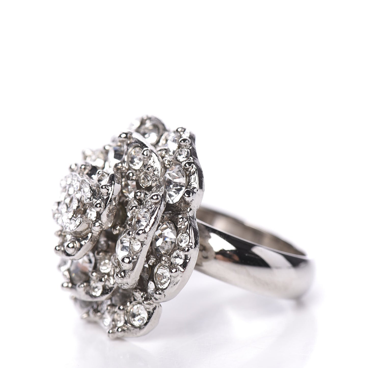 Strass CC Camellia Ring 6.25 Silver