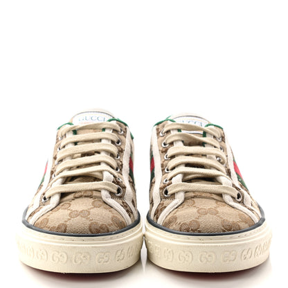 Gucci GG Monogram Web Womens 1977 Tennis Sneakers 36 Beige Ebony Mystic White 2 of 7