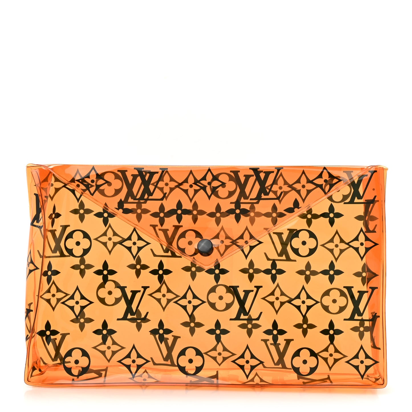 PVC Monogram Printed Envelope Pouch Orange