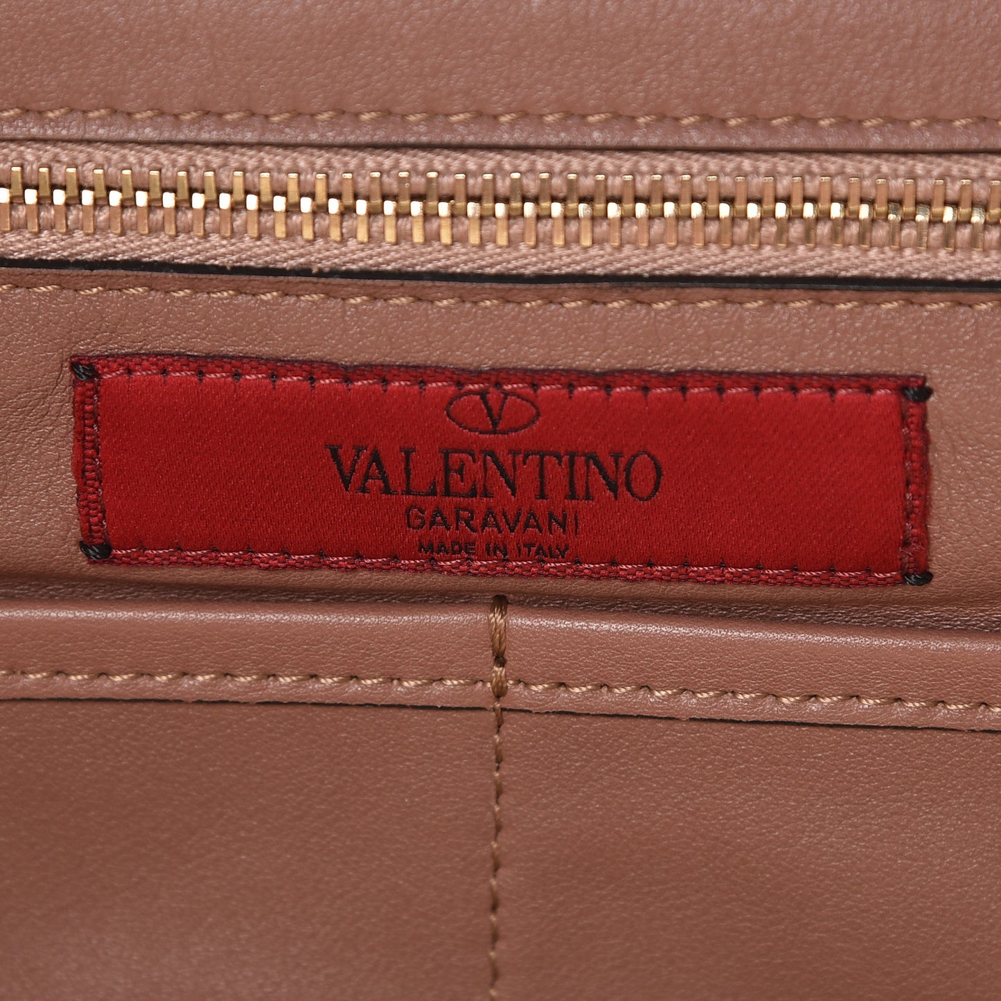 Vitello Medium Rockstud Tote Brownish