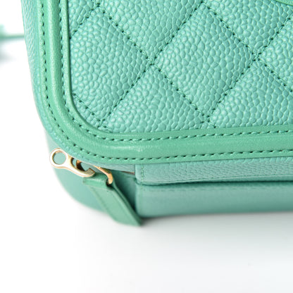 Chanel Caviar Quilted Medium CC Filigree Vanity Case Green 20 of 26