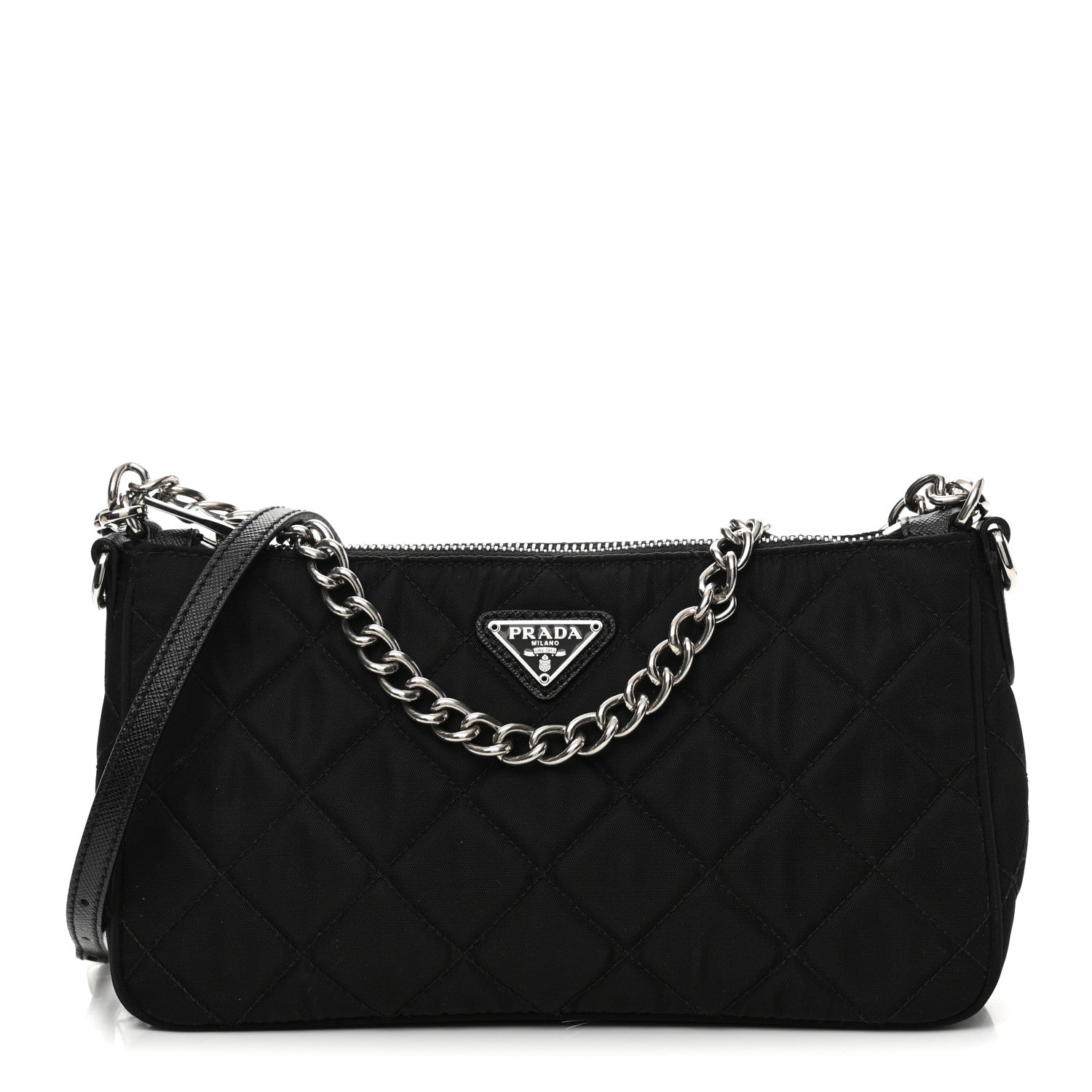Prada Nylon Tessuto Impuntu Quilted Crossbody Bag Black 1 of 10