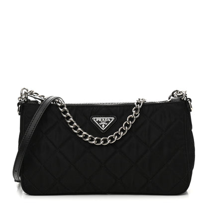 Prada Nylon Tessuto Impuntu Quilted Crossbody Bag Black 1 of 10