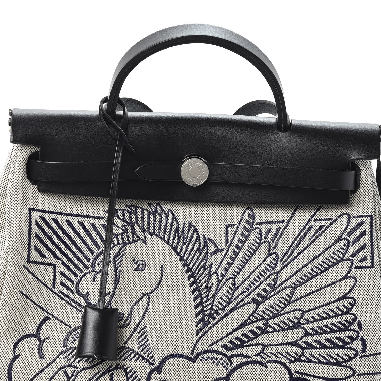 Hermes Vache Hunter Toile Pegase Pop Herbag Zip Retourne 31 PM Bleu Indigo 7 of 9
