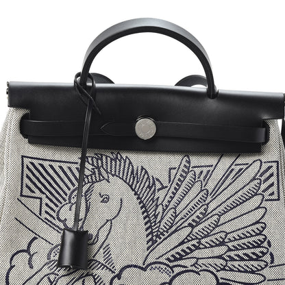 Hermes Vache Hunter Toile Pegase Pop Herbag Zip Retourne 31 PM Bleu Indigo 7 of 9