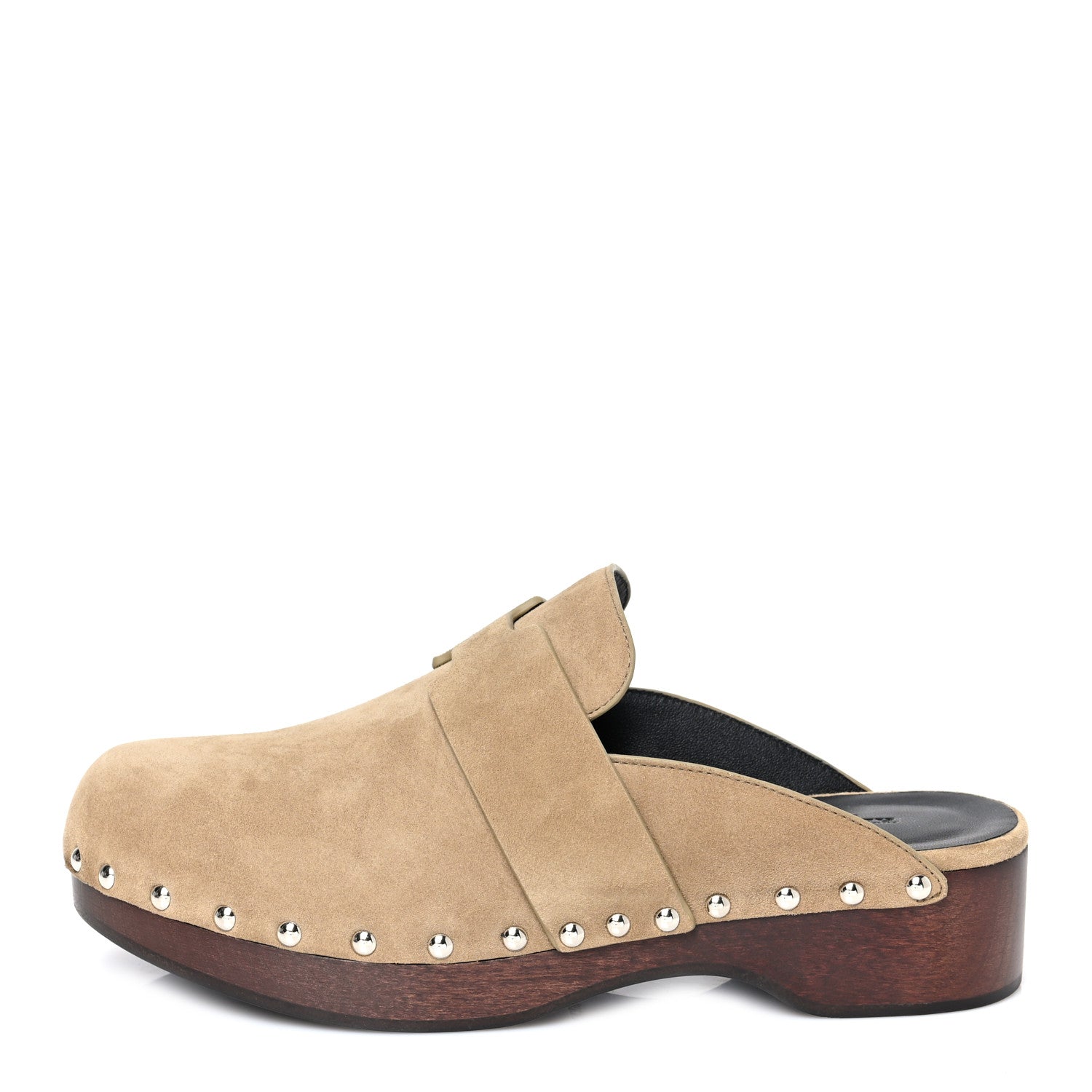 Hermes Suede Goatskin Calya Mules 37 Beige Gobi 1 of 7