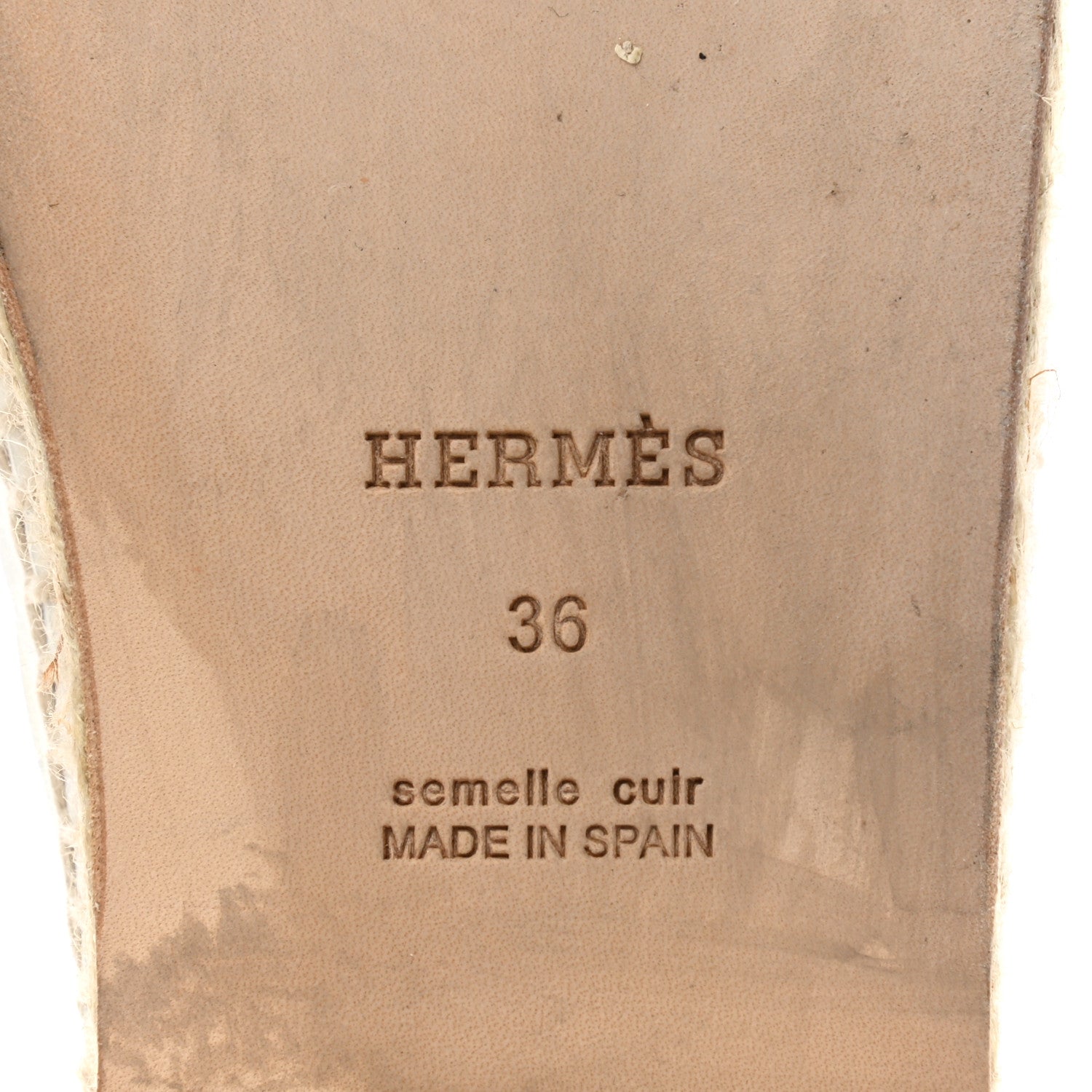 Hermes Calfskin Costanza Espadrilles 36 White 6 of 13