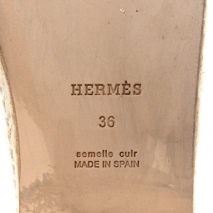 Hermes Calfskin Costanza Espadrilles 36 White 6 of 13