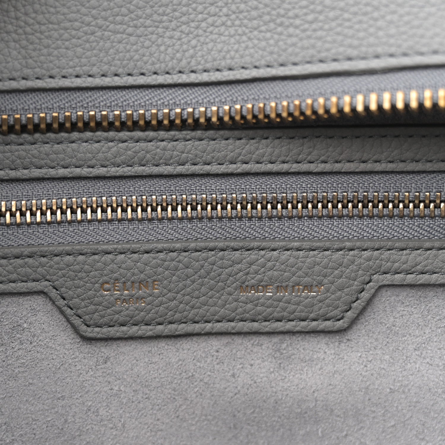 Celine Baby Drummed Calfskin Micro Luggage Kohl 6 of 11