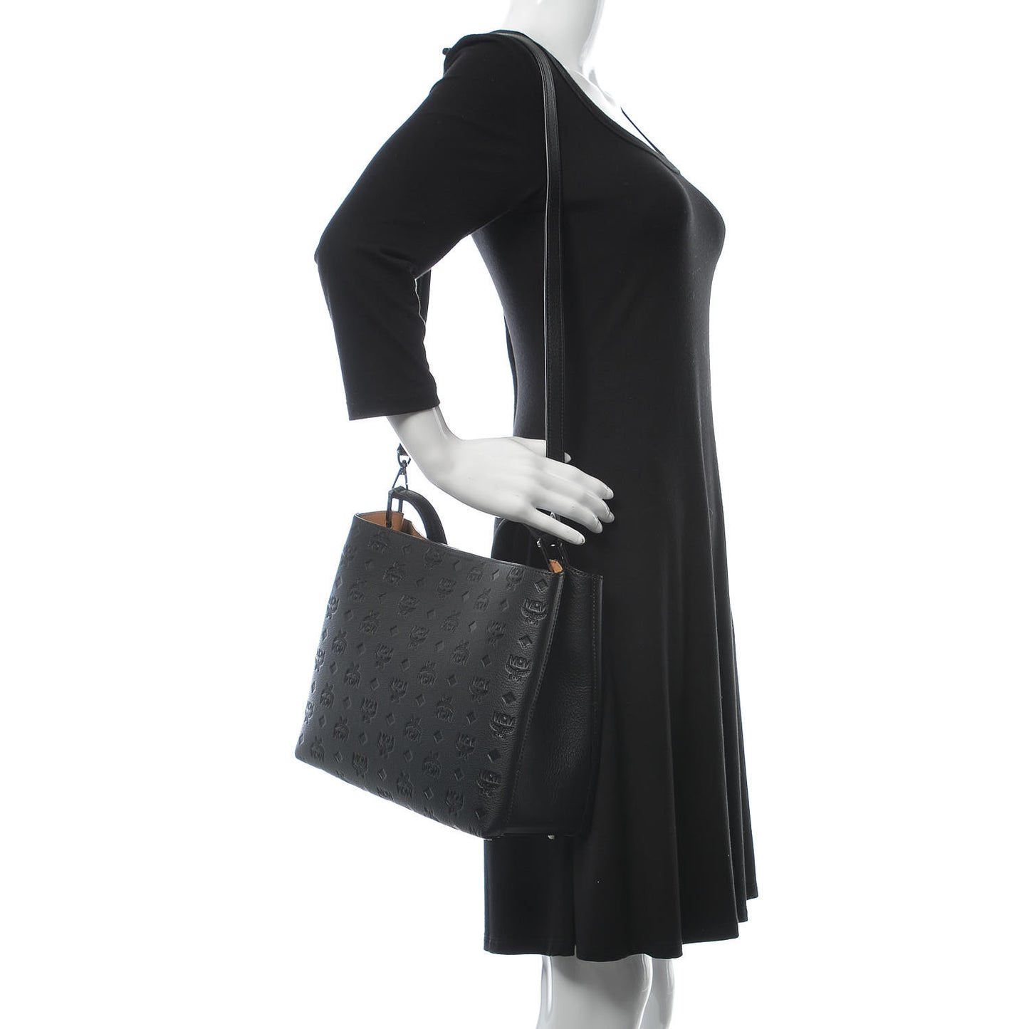 Calfskin Ottomar Monogram Sarah Convertible Hobo Black