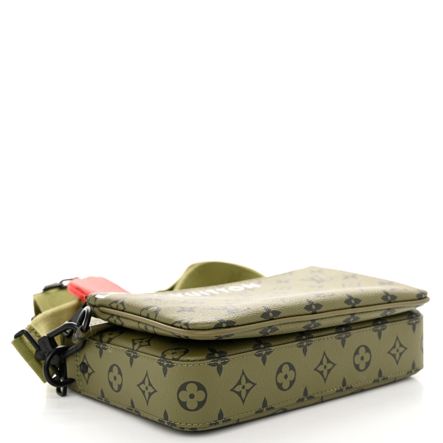 Monogram Trio Messenger Khaki Vermillion
