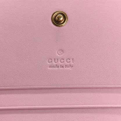 Gucci Calfskin Queen Margaret Card Case Wallet Sugar Pink Hibiscus Red Mystic White 6 of 13