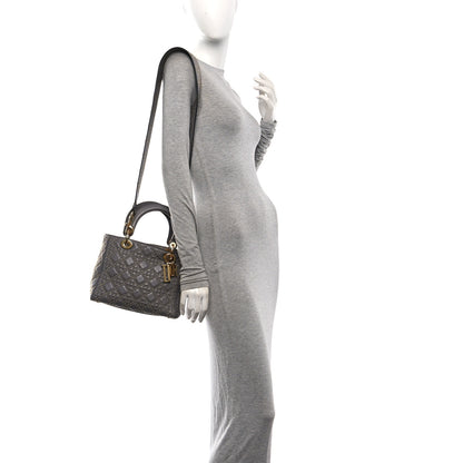 Christian Dior Calfskin Cannage Studded Medium Supple Lady Dior Grey 2 of 10