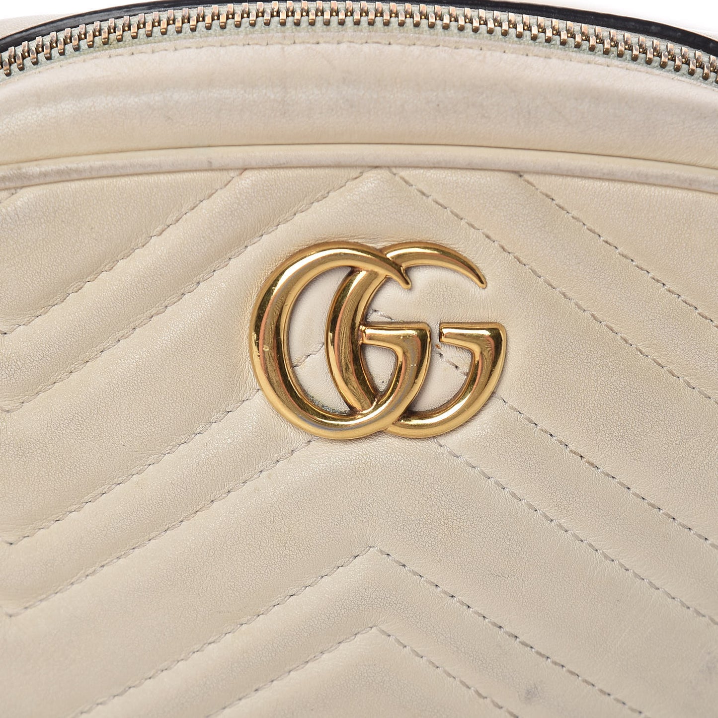Calfskin Matelasse Mini GG Marmont Chain Shoulder Bag White