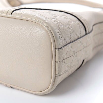 Gucci Pebbled Calfskin Guccissima Trim Medium Signoria Hobo Off White 7 of 11