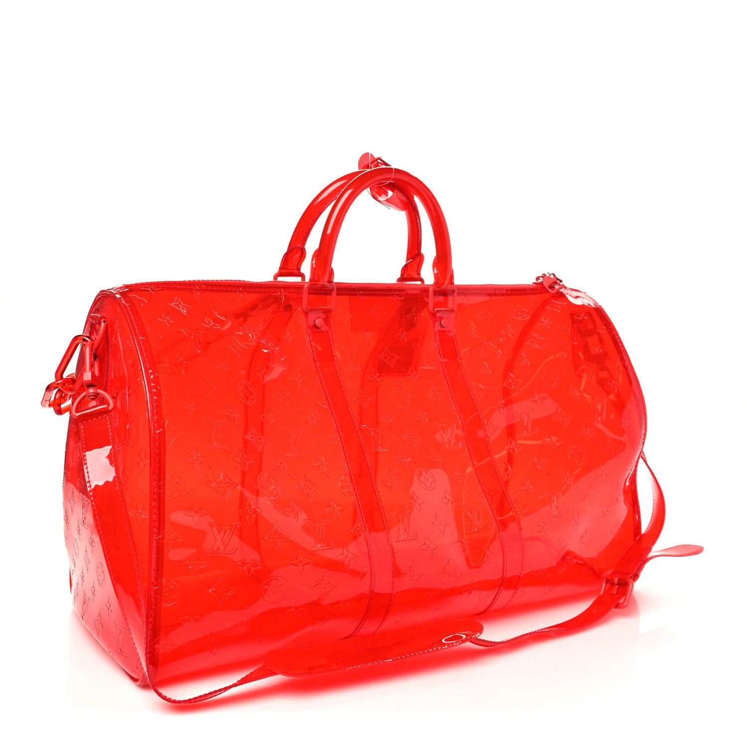 Louis Vuitton PVC Monogram Keepall Bandouliere 50 Grenadine Red 2 of 8