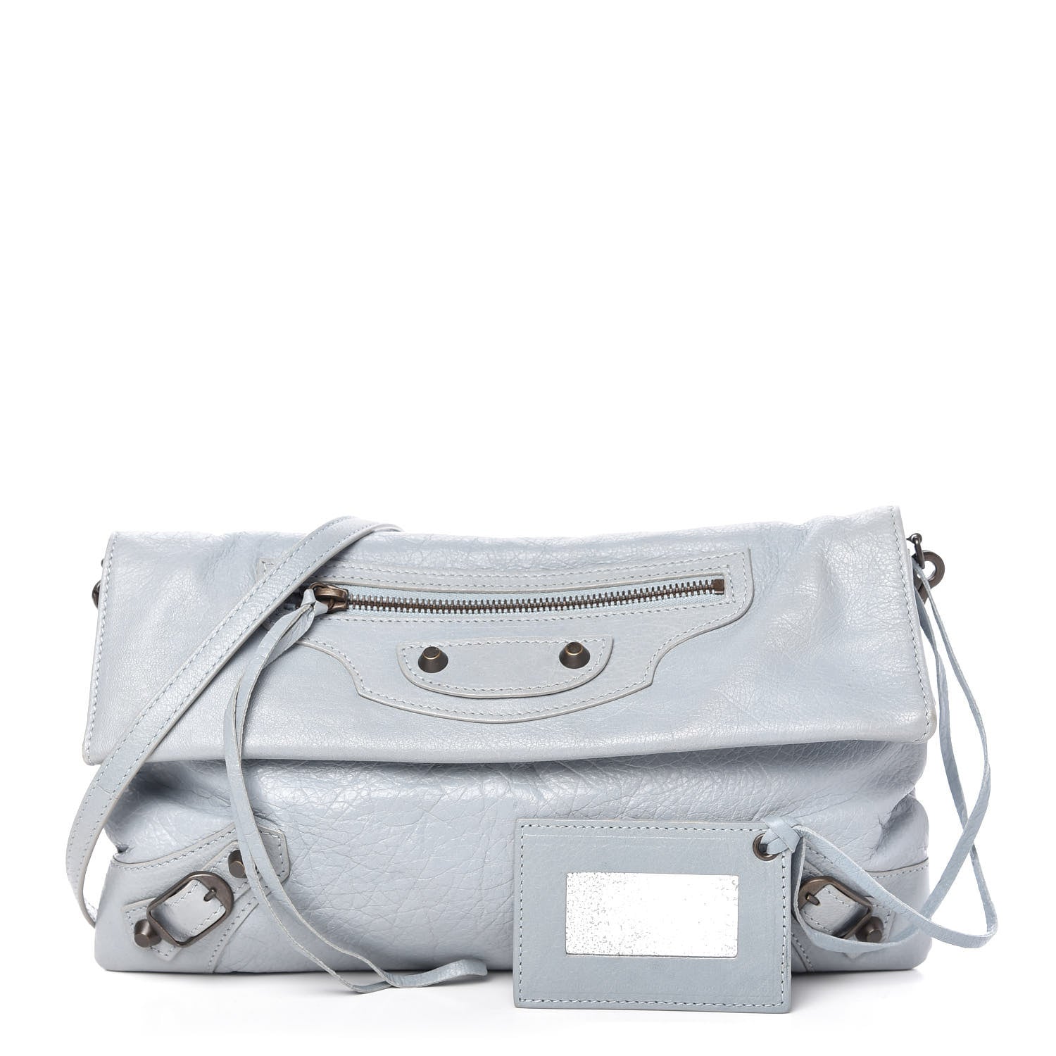 Balenciaga Agneau Classic Hardware Envelope Strap Clutch Bleu Opaline 1 of 9