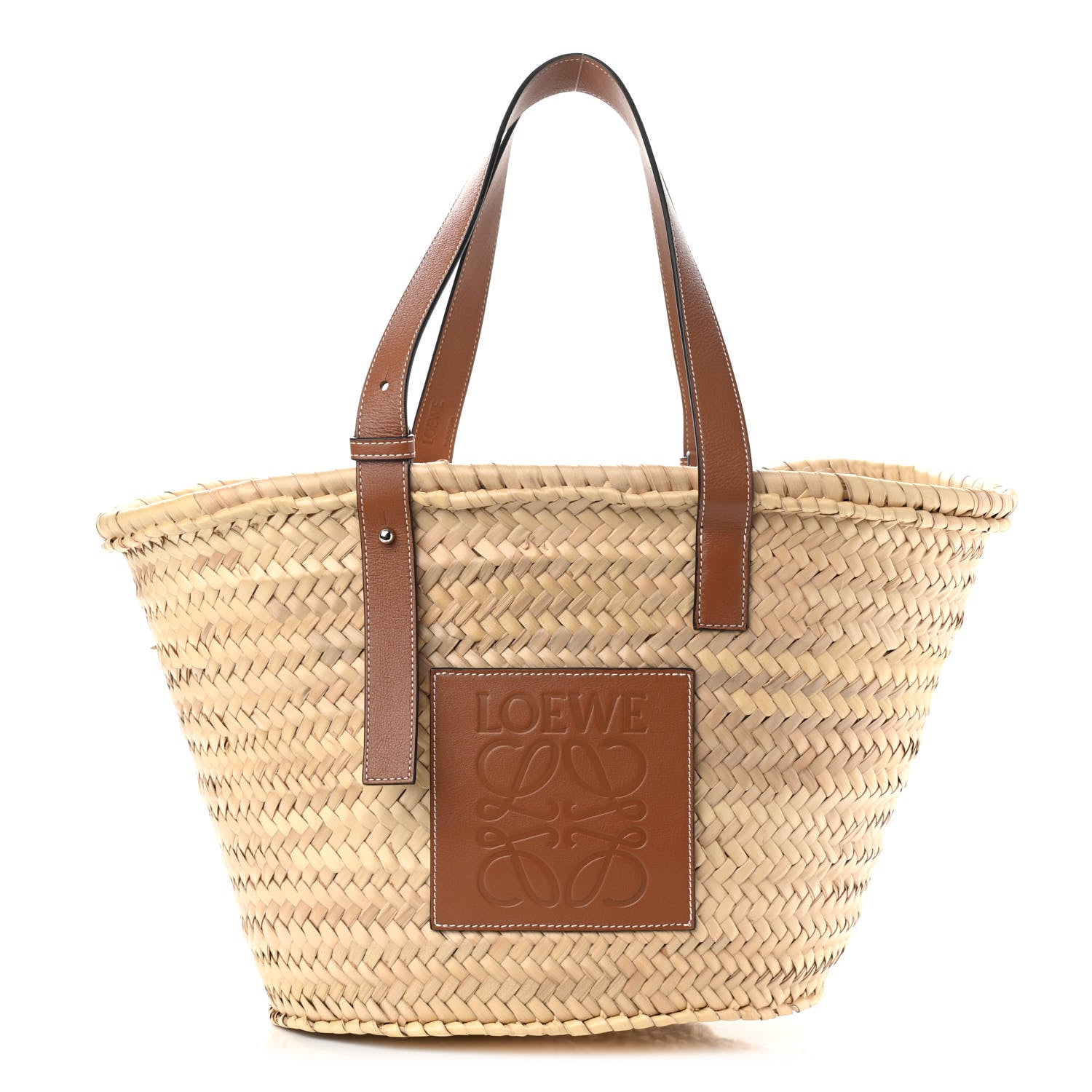 Loewe Raffia Large Basket Tote Bag Natural Tan 1 of 9