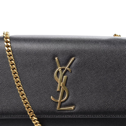 Saint Laurent Grain De Poudre Small Monogram Kate Satchel Black 9 of 9
