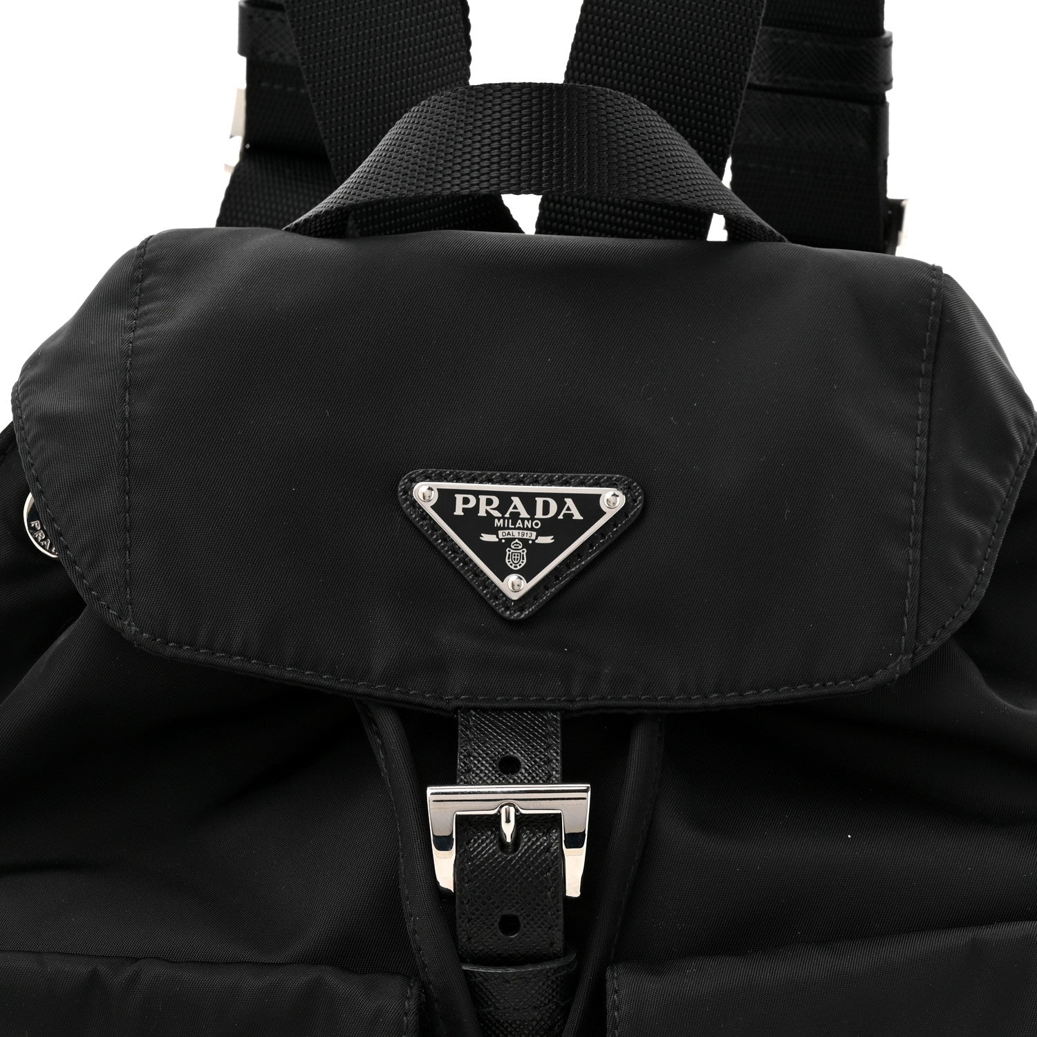 Prada Tessuto Nylon Saffiano Small Backpack Black 7 of 9