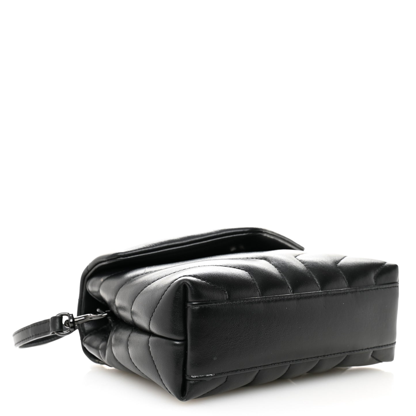 Calfskin Y Quilted Monogram Monochrome Toy Loulou Crossbody Bag Black