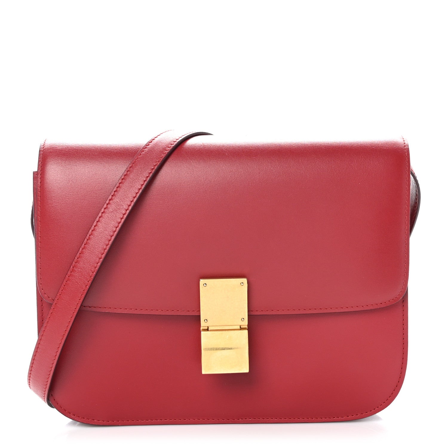 Celine Box Calfskin Medium Classic Box Flap Bag Dark Brick 1 of 11