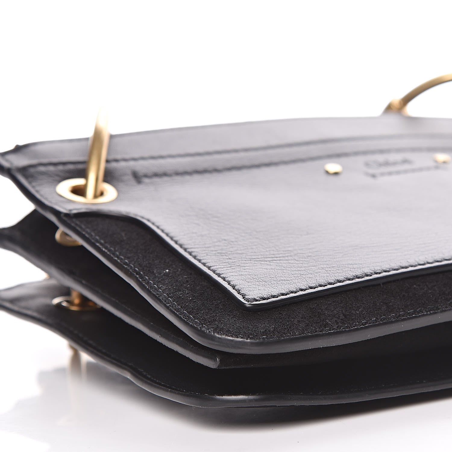 Chloe Calfskin Suede Mini Roy Bag Black 5 of 13