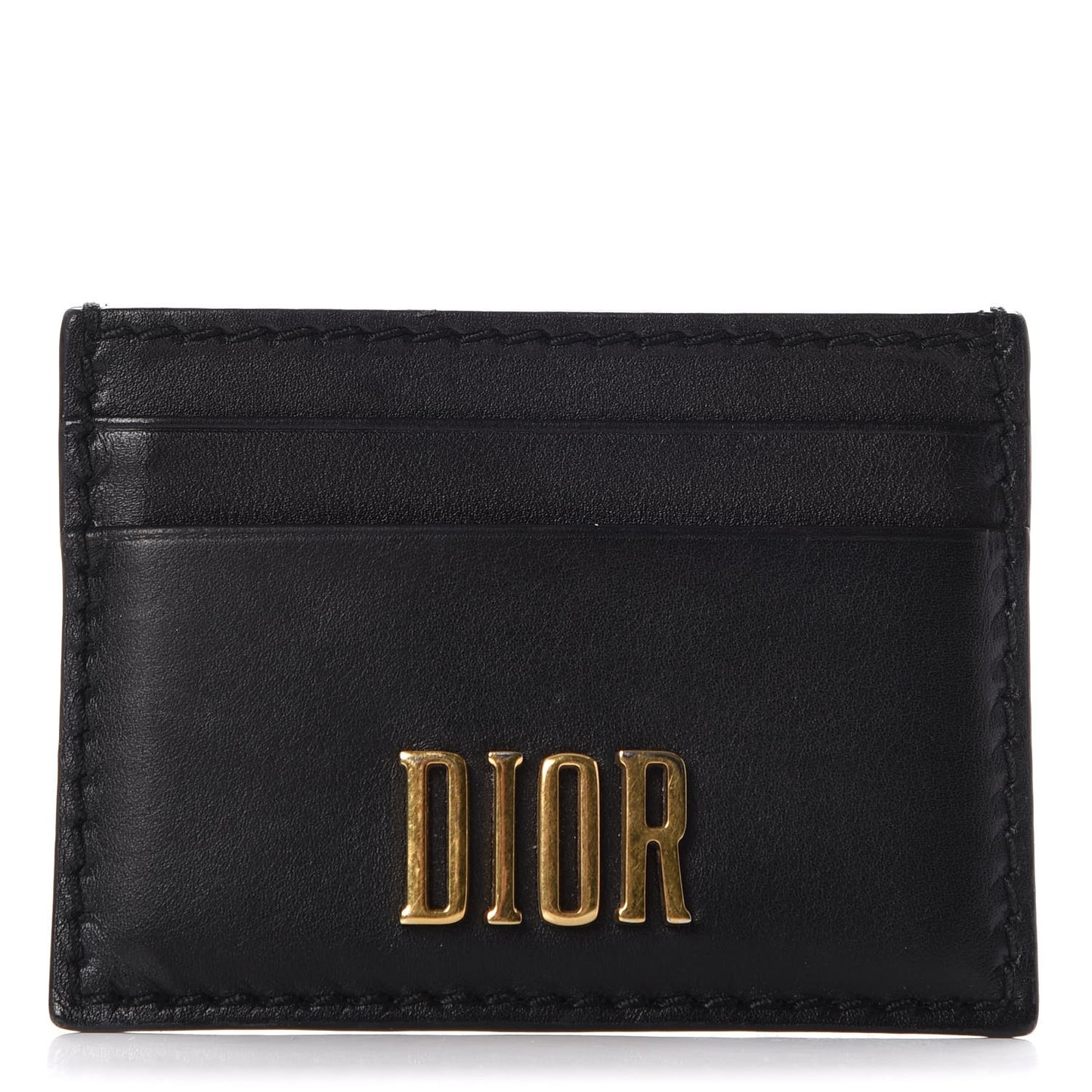 Calfskin D-Fence Card Holder Black